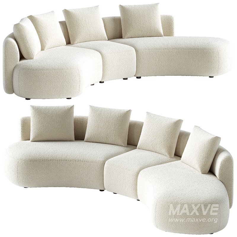 Pebble Boucle Curved Modular Sofa - Image 2