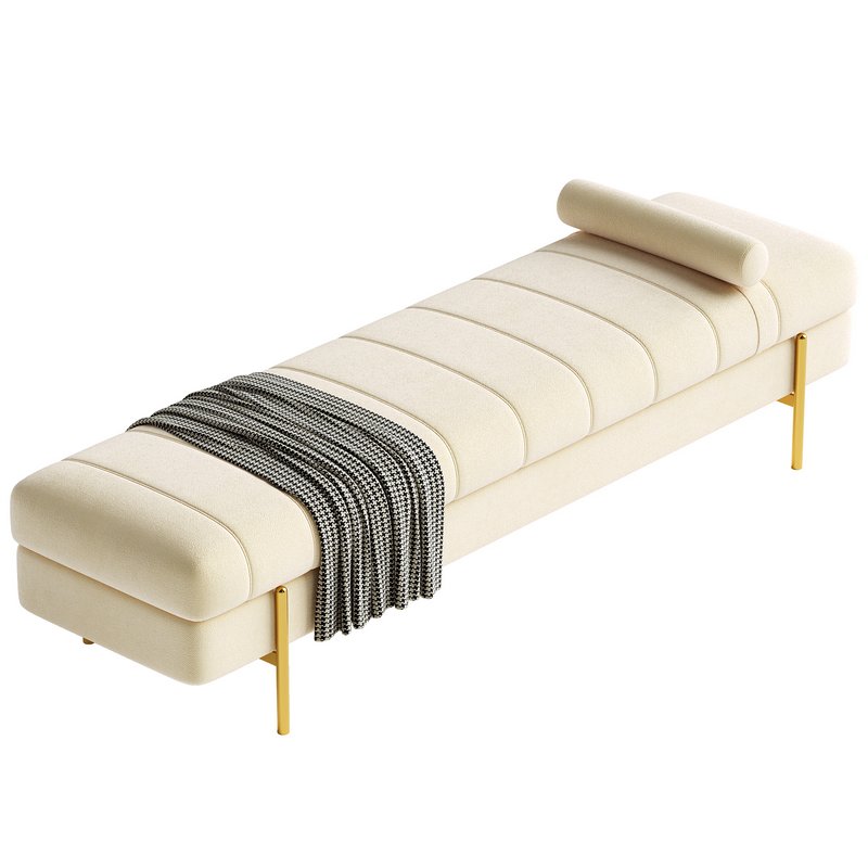 Glam Leather Entryway and Bedroom Bench - Image 2