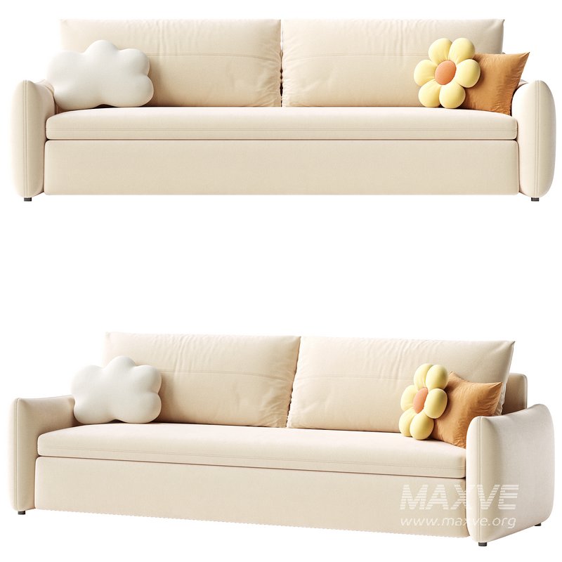 Upholstered Beige Daybed Modern Headboard Bed with Headboard - Image 2