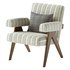 Boro Stripe Ashton Upholstered Teak Accent Chair - Thumbnail 1