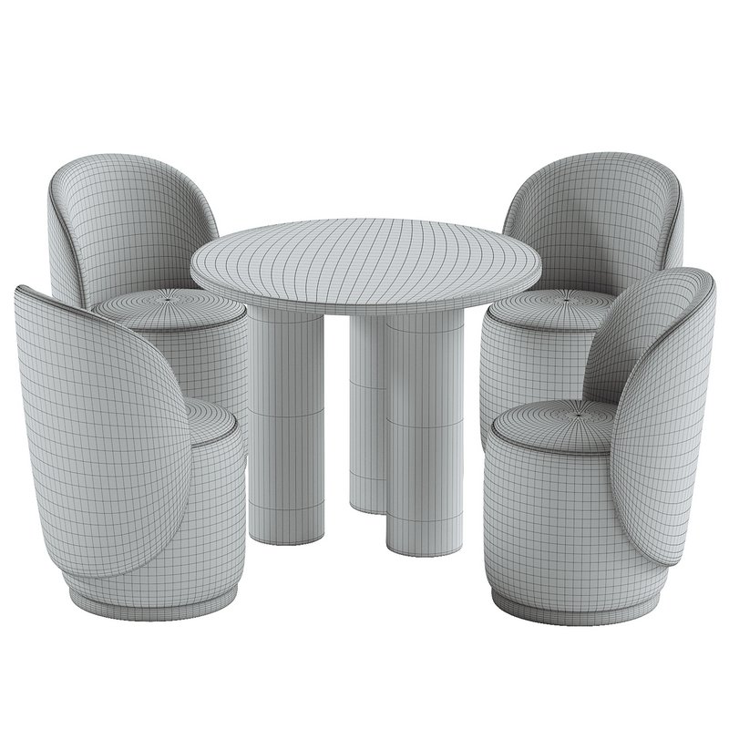 Upholstered velvet chair Zeyno & Colette round table - Image 2