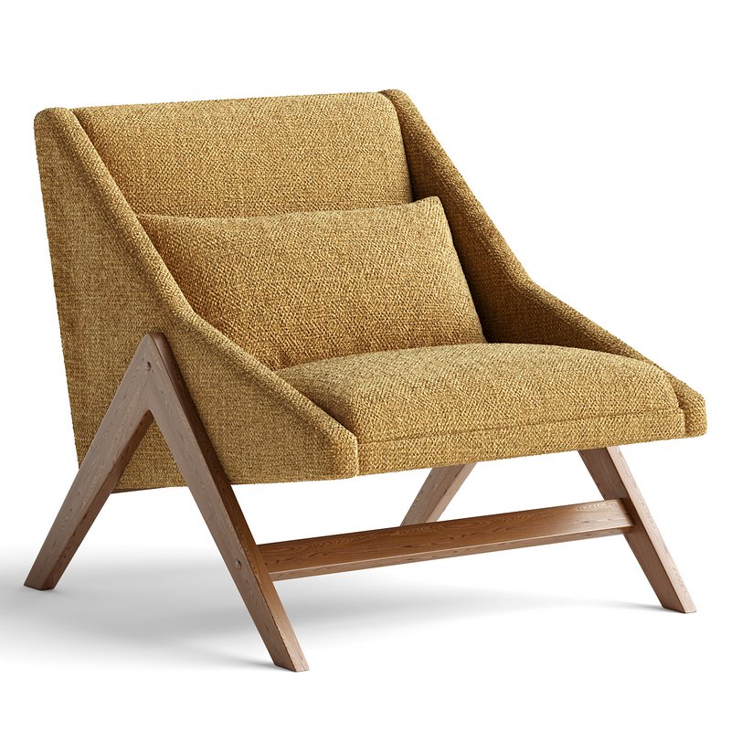 Recessed Arms Modern Mid-Century Accent Chair - Image 2