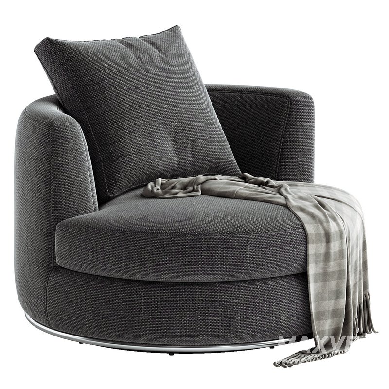 Hamilton Round Performance Fabric Swivel Armchair - Image 2