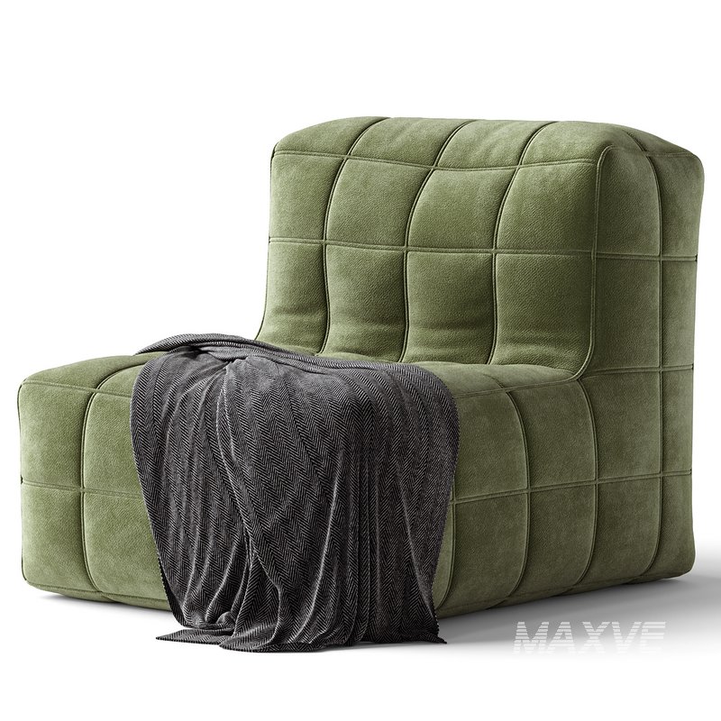 White Solid Color Bean Bag Chair - Image 2