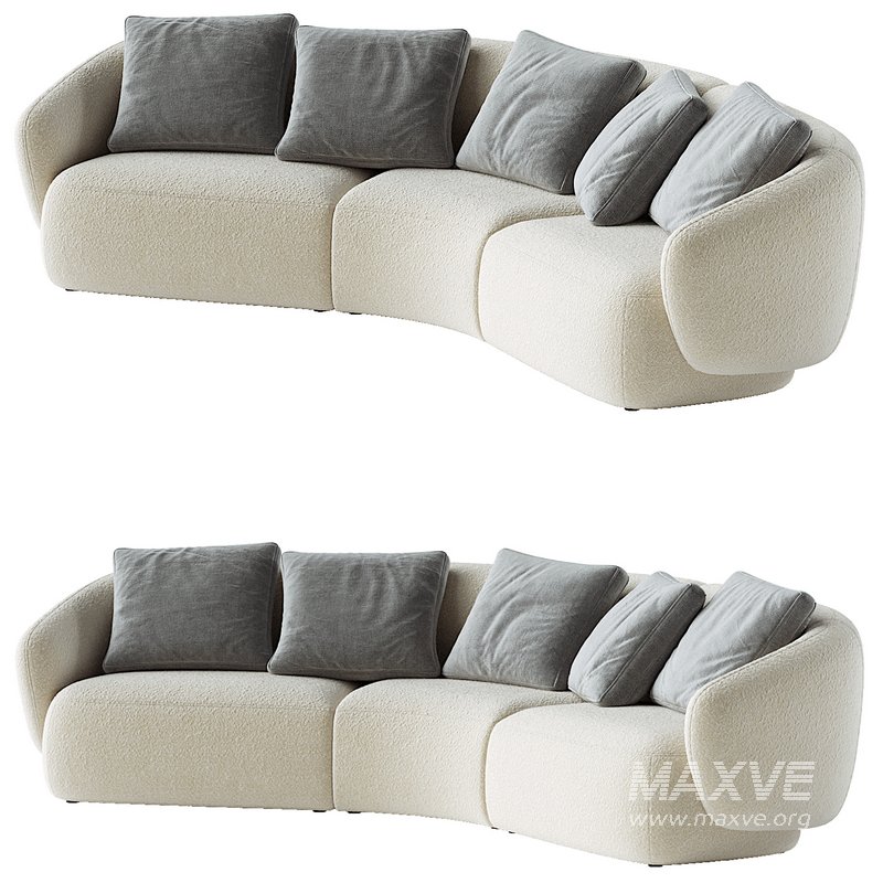 Auburn Performance Fabric Curve Sofa - Image 1