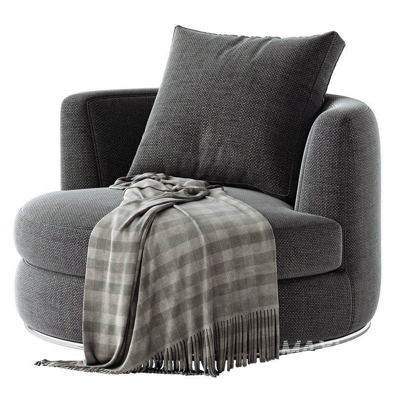 Hamilton Round Performance Fabric Swivel Armchair - Image 3