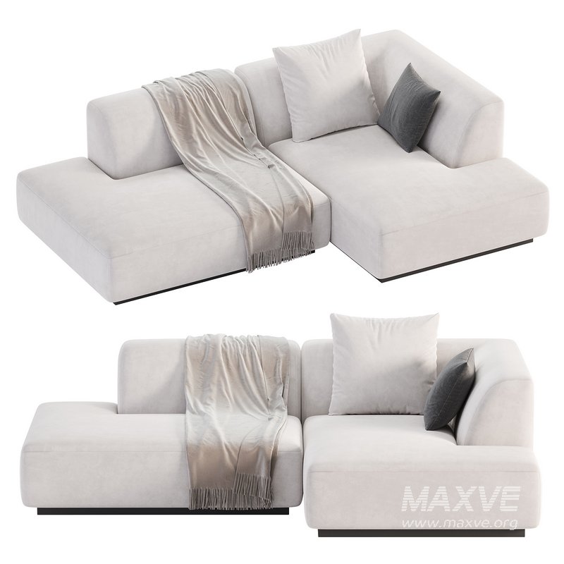 Hoekbank in jaspee stof, Jacopo - Image 2