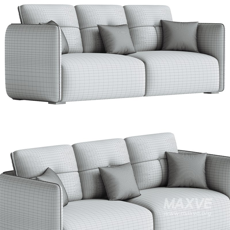 Modern Green Tech Cloth Upholstered Sraight-back Sofa 210 cm - Image 3