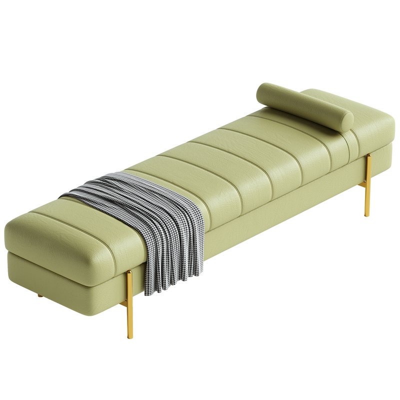 Glam Leather Entryway and Bedroom Bench - Image 3