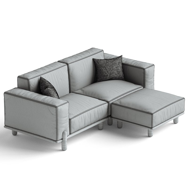 Cuboid Corduroy Fabric Dark Green Sectional Sofa 220 cm - Image 3