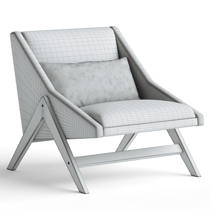 Recessed Arms Modern Mid-Century Accent Chair - Image 3