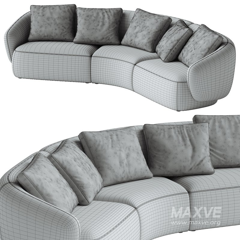 Auburn Performance Fabric Curve Sofa - Image 3