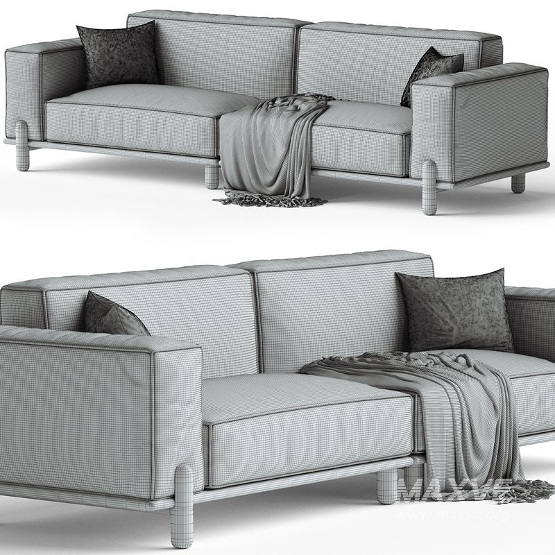 Cuboid Corduroy Fabric Dark Green Sectional Sofa - Image 2