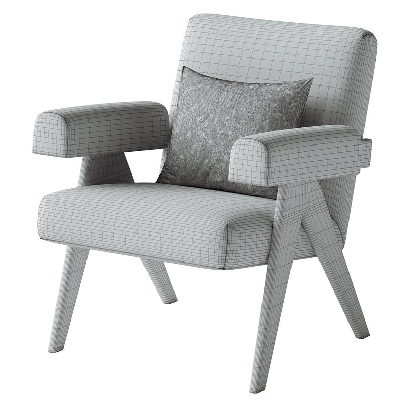 Boro Stripe Ashton Upholstered Teak Accent Chair - Image 2