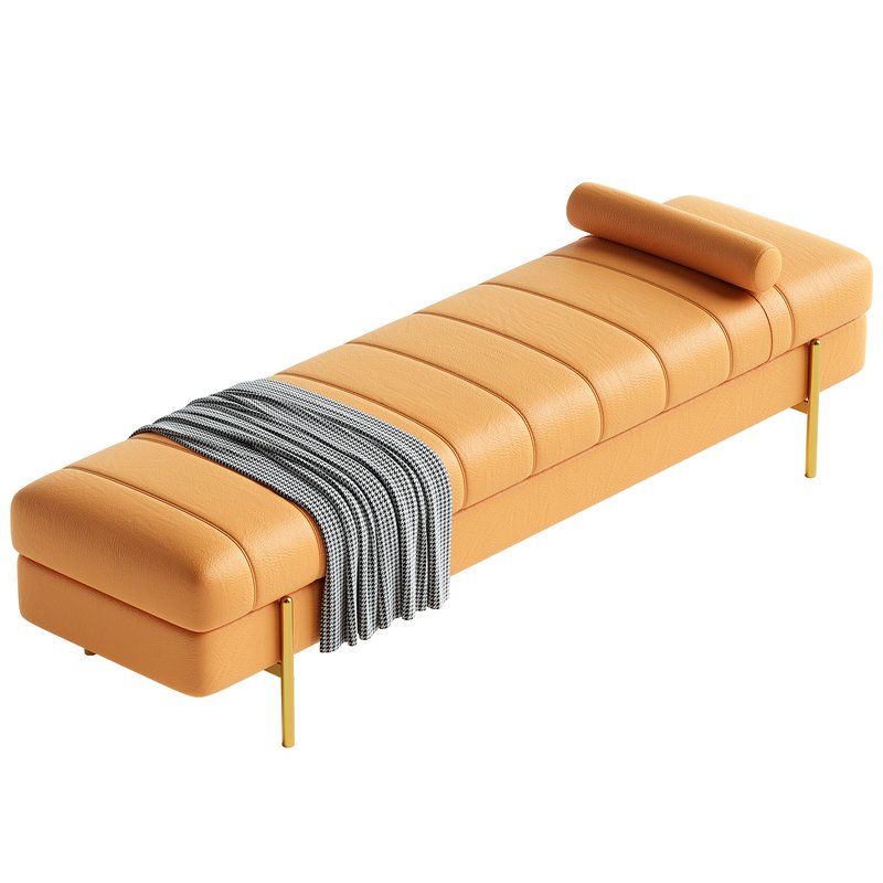 Glam Leather Entryway and Bedroom Bench - Image 4