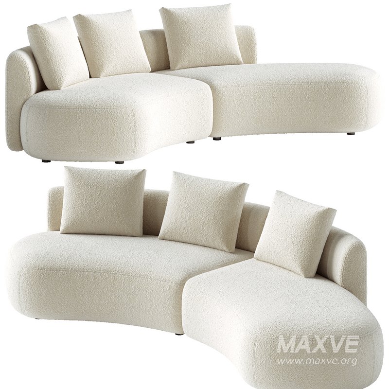 Pebble Boucle Curved Modular Sofa - Image 4