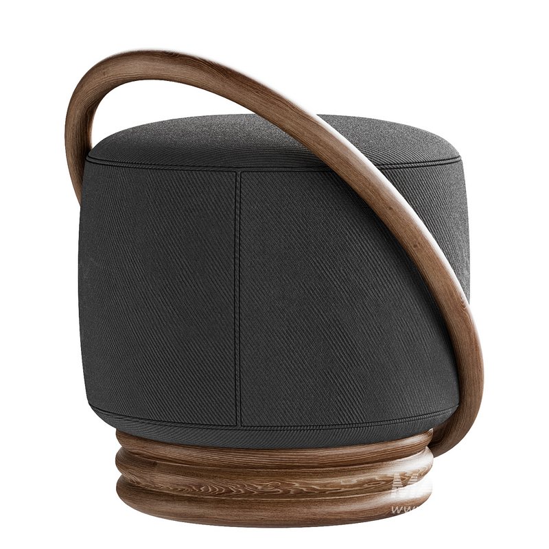 Wallnut smile pouf - Image 3