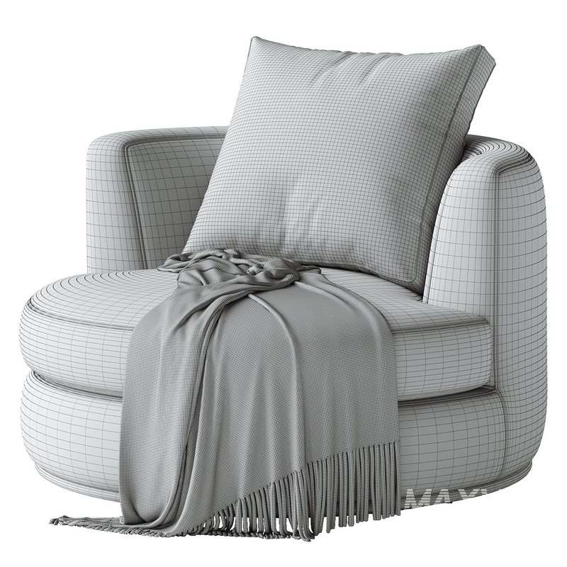 Hamilton Round Performance Fabric Swivel Armchair - Image 4