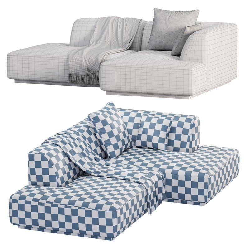 Hoekbank in jaspee stof, Jacopo - Image 3