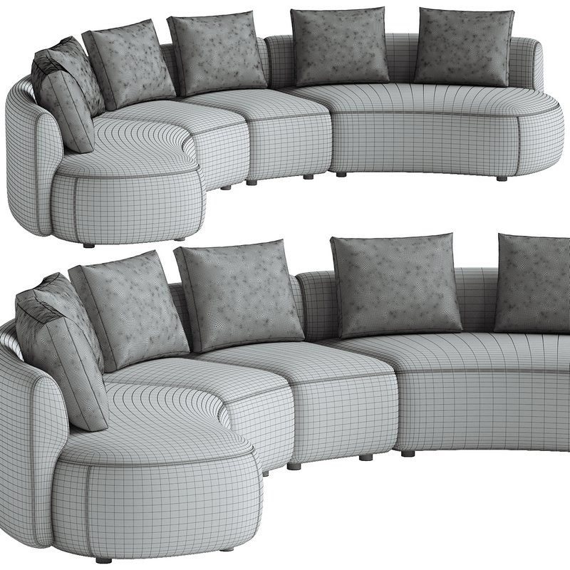 Pebble Boucle Curved Modular Sofa - Image 3