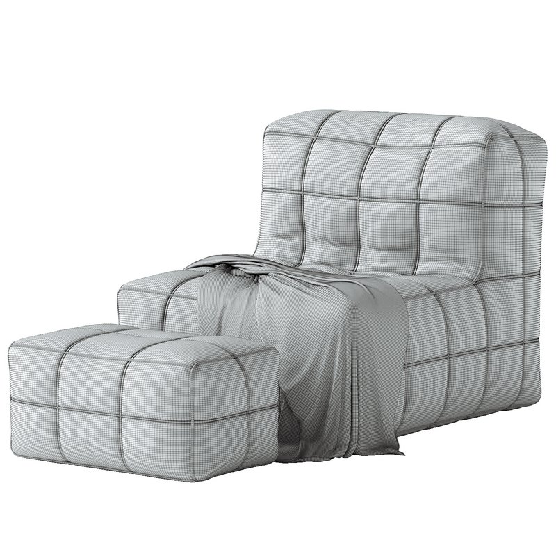White Solid Color Bean Bag Chair - Image 3