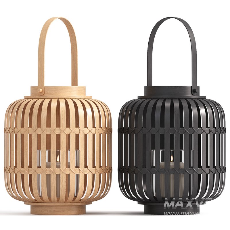 NATURAL BAMBOO HURRICANE LANTERN - Image 1