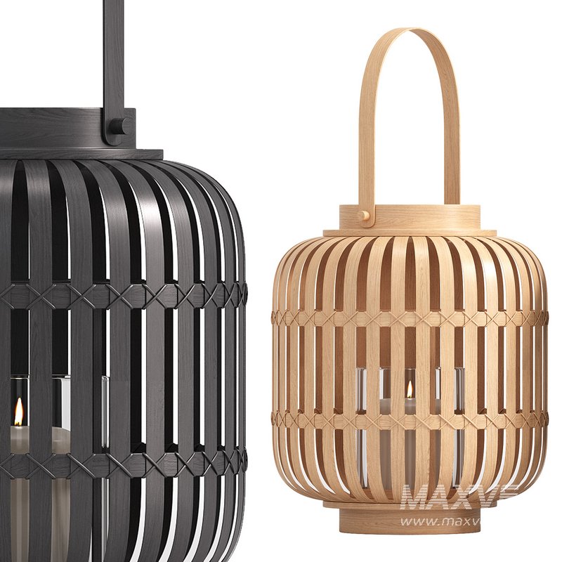 NATURAL BAMBOO HURRICANE LANTERN - Image 2