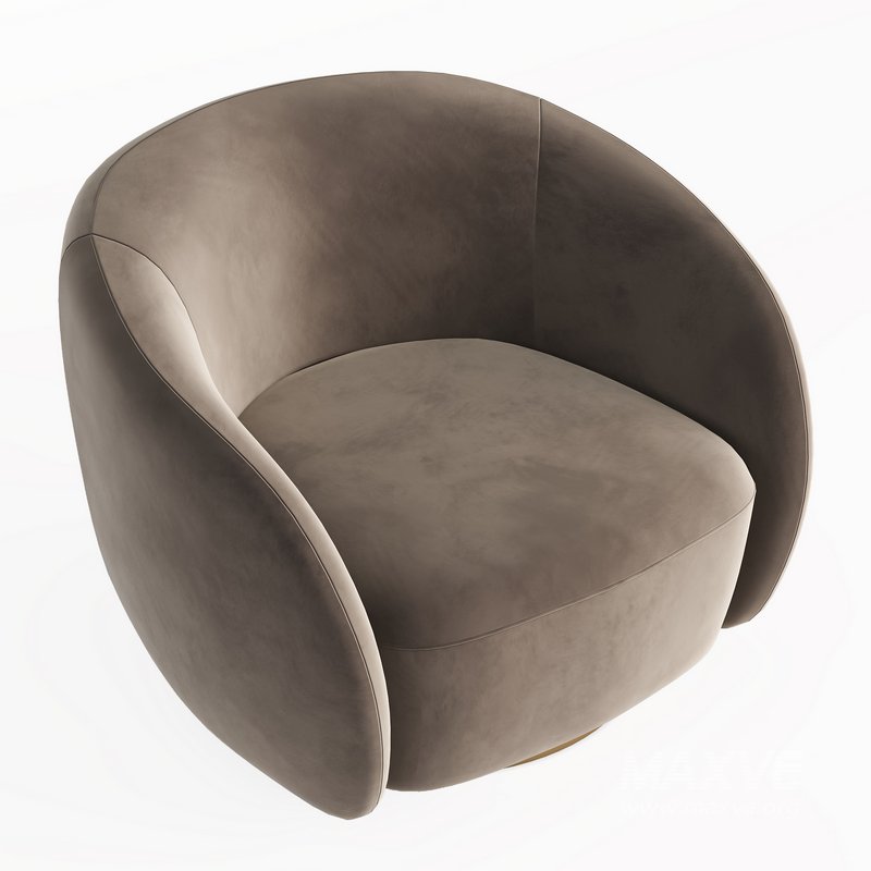 EICHHOLTZ Swivel Armchair BRICE Boucle Cream - Image 5