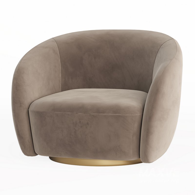 EICHHOLTZ Swivel Armchair BRICE Boucle Cream - Image 3