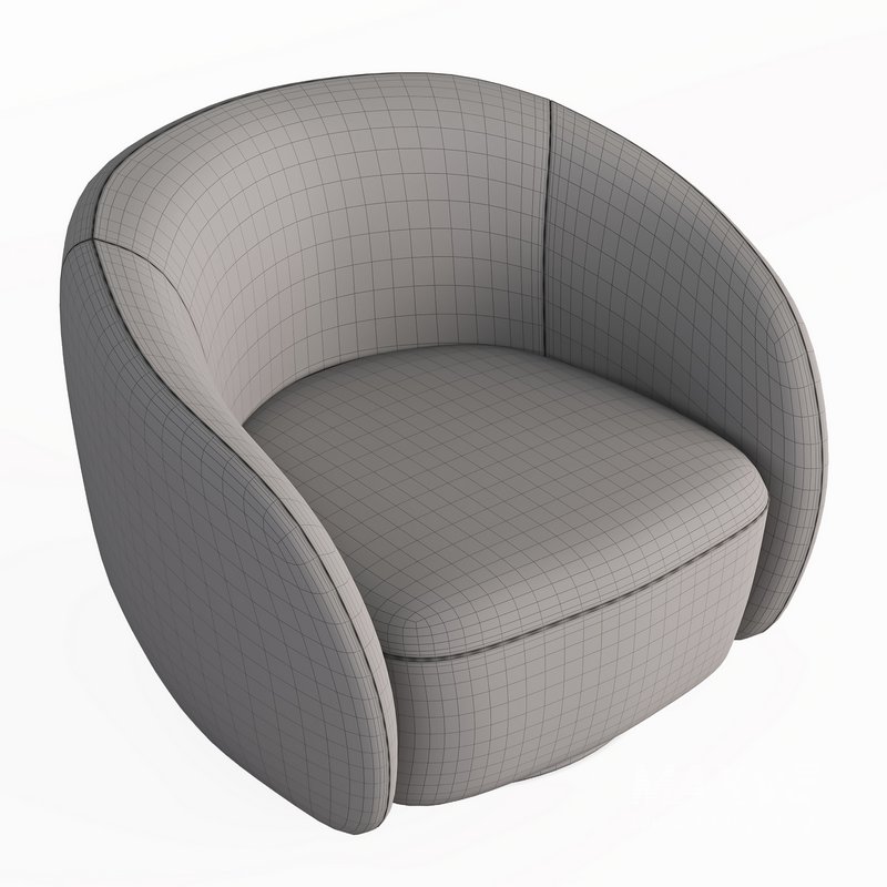 EICHHOLTZ Swivel Armchair BRICE Boucle Cream - Image 7
