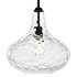 360 Lighting Cora 11″ Wide Matte Black Hammered Glass Mini Pendant - Thumbnail 1
