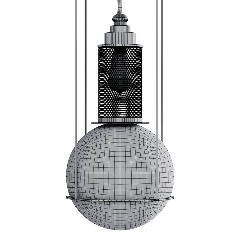 Opal round glass sphere midcentury pendant Light - Image 2