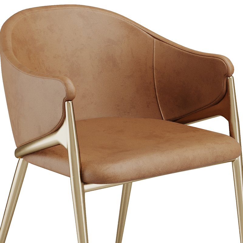 Luxury Brass Mink Velvet Dining Chair - Image 2