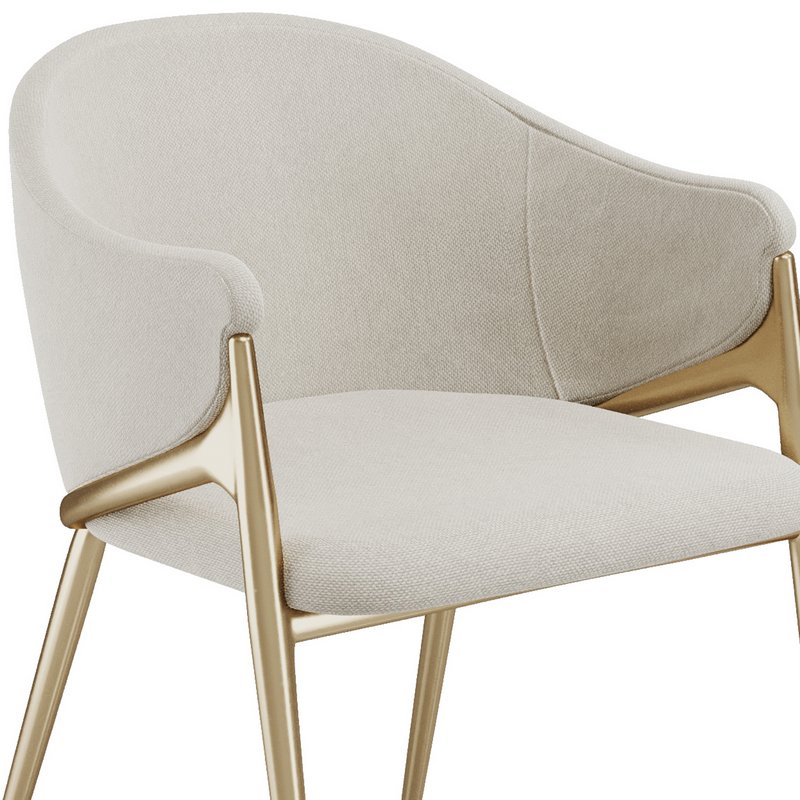 Luxury Brass Mink Velvet Dining Chair - Image 3