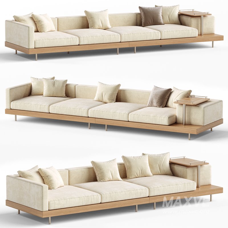 Japandi XXL Wooden Sofa 02 - Image 1