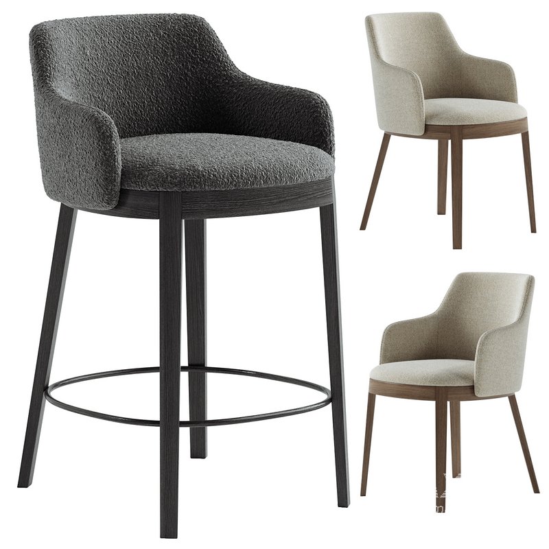 Alina bar stool & Alina chair - Image 3