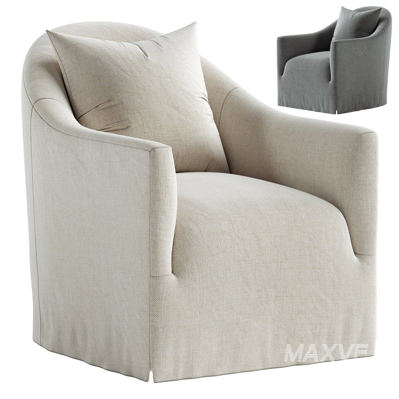 Trudeaux Slipcover Swivel Chair - Image 3