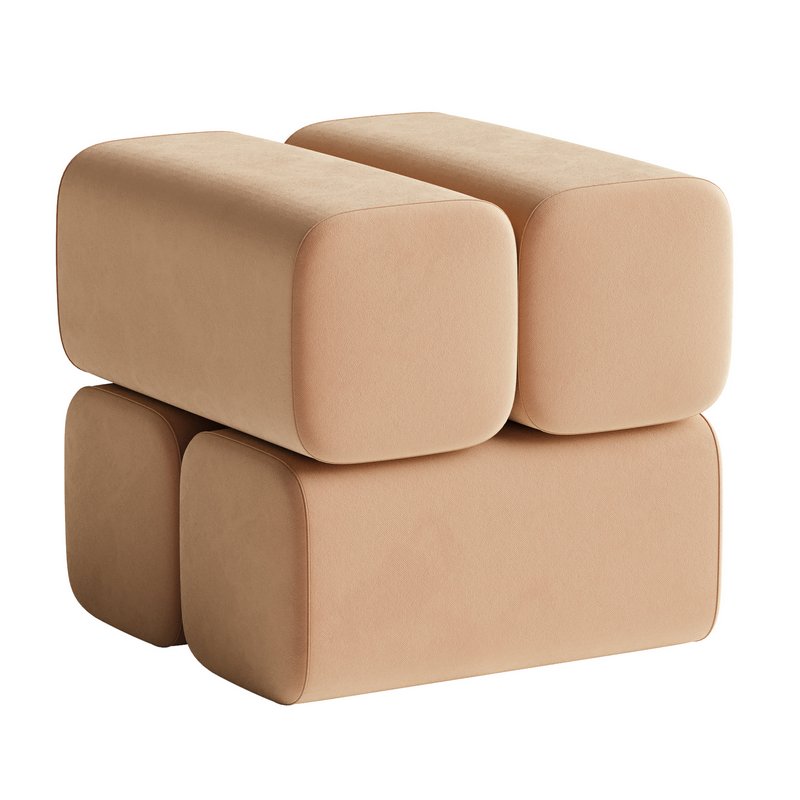 Ottoman pouf DROVA 4 Wool fabric - Image 2