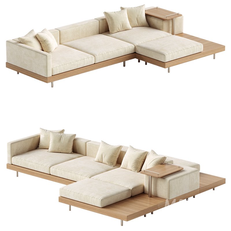 Japandi XXL Wooden Sofa 03 - Image 1