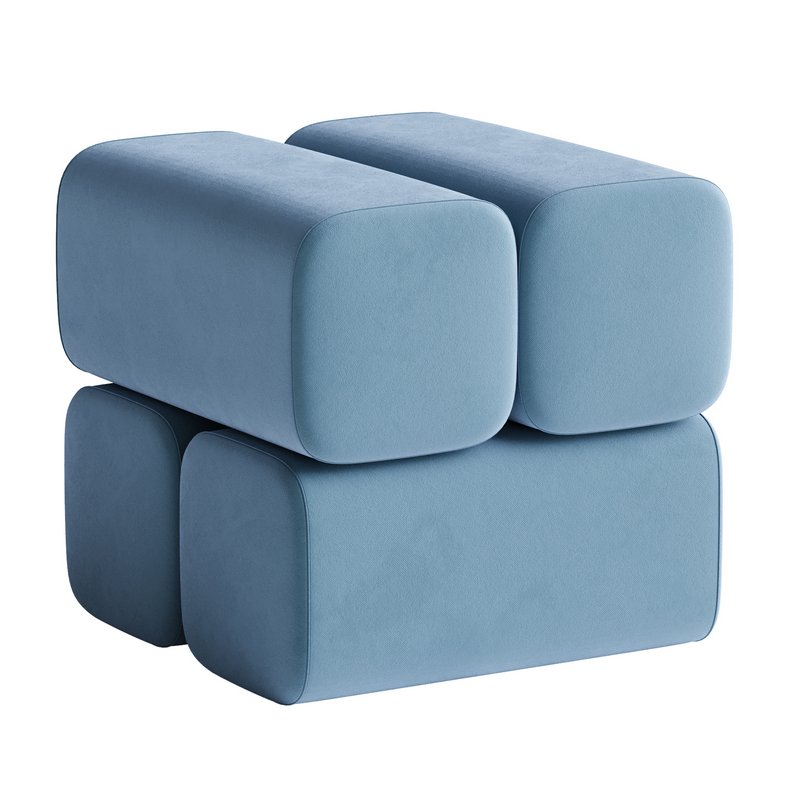 Ottoman pouf DROVA 4 Wool fabric - Image 3