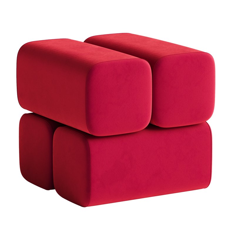 Ottoman pouf DROVA 4 Wool fabric - Image 4