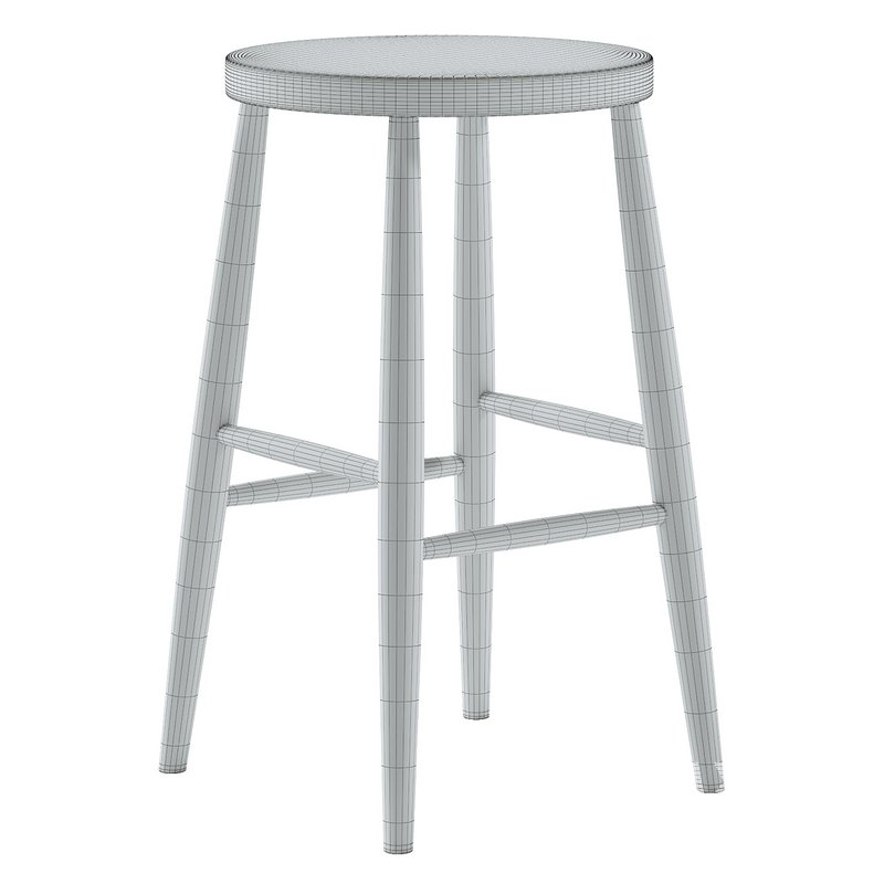Mengwi Mango Wood Bar Stool & Weathered Oak Stool - Image 4