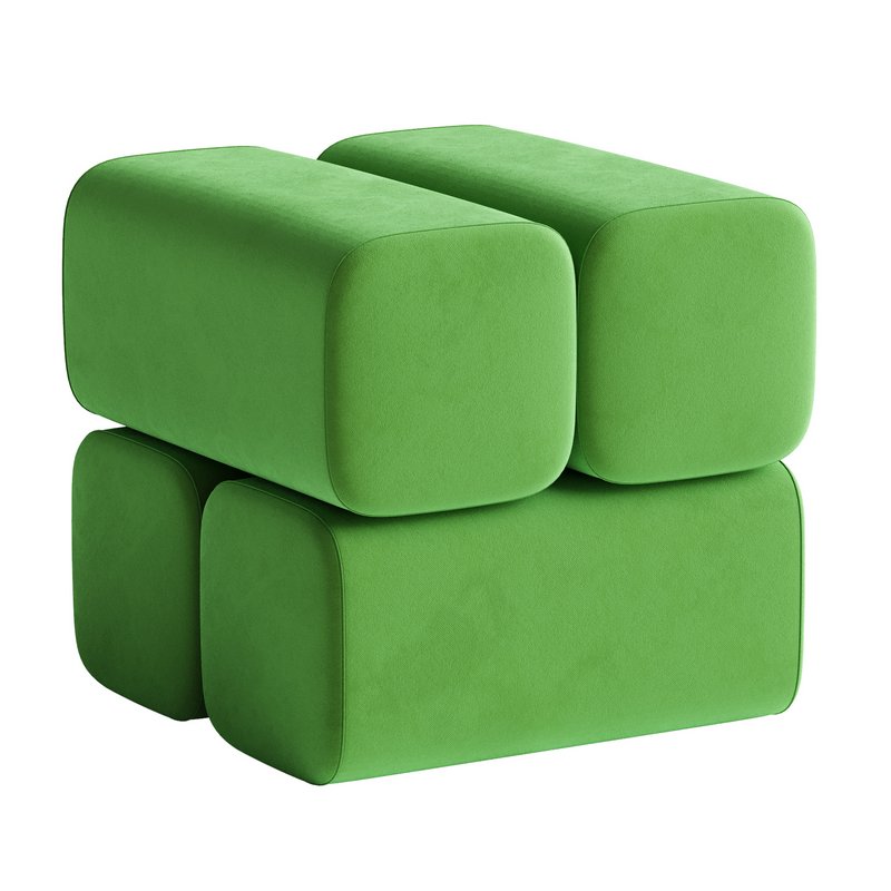 Ottoman pouf DROVA 4 Wool fabric - Image 5