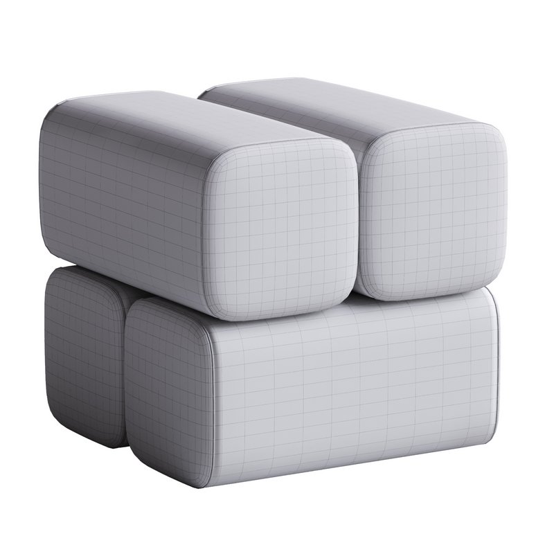 Ottoman pouf DROVA 4 Wool fabric - Image 6