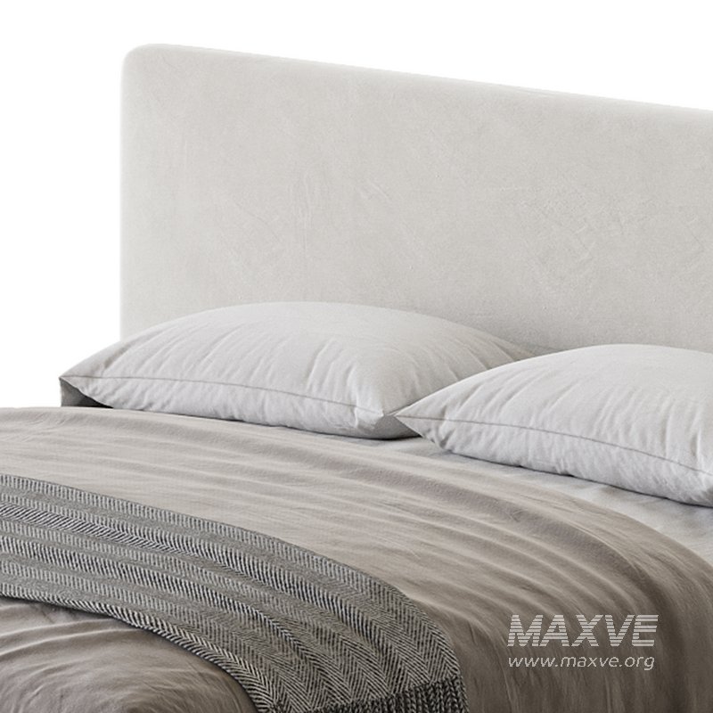 Cesar Suede Fabric Contemporary Minimalist Bed - Image 9