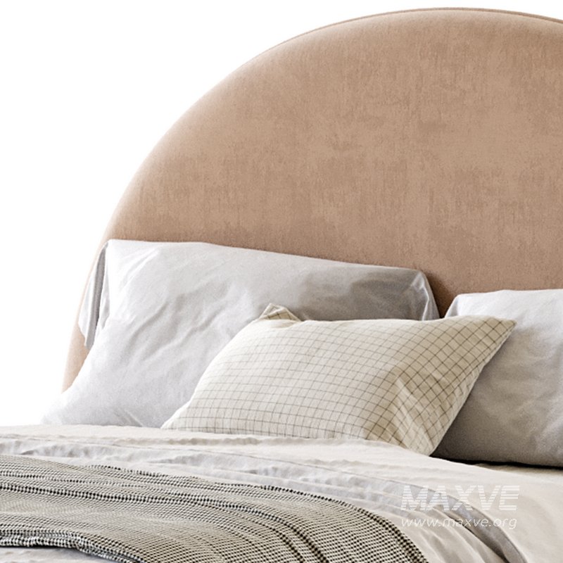 Desirae Flannelette Round Shaped Headboard Bed Frame King - Image 10