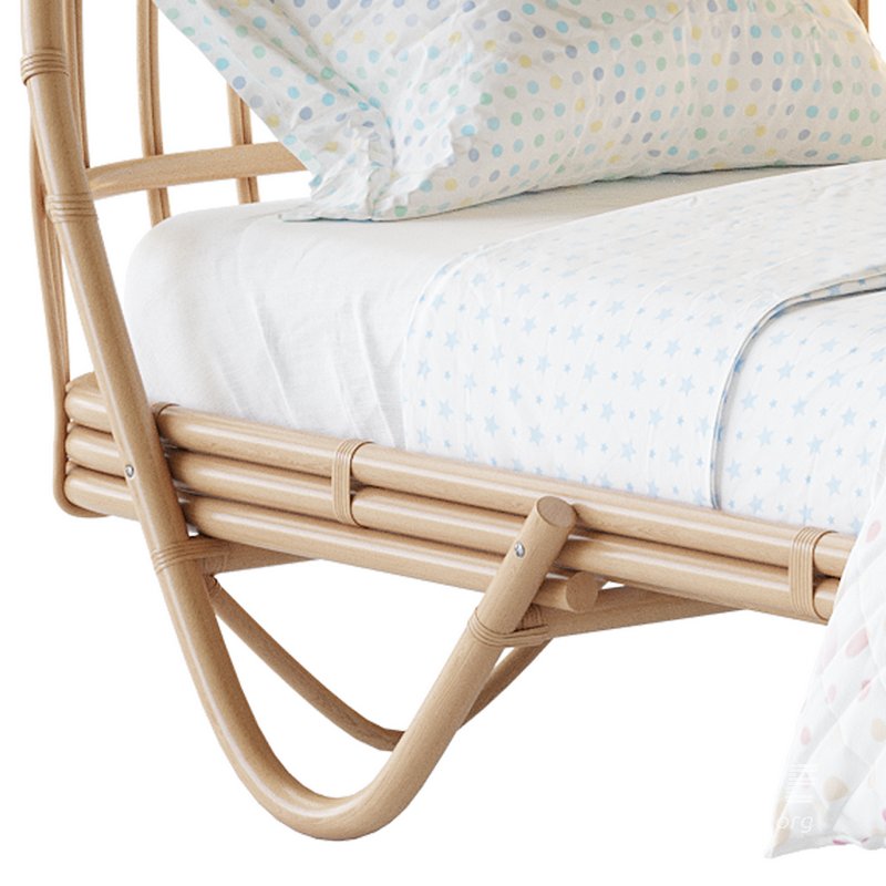 Malu Vintage Rattan Bed - Image 10