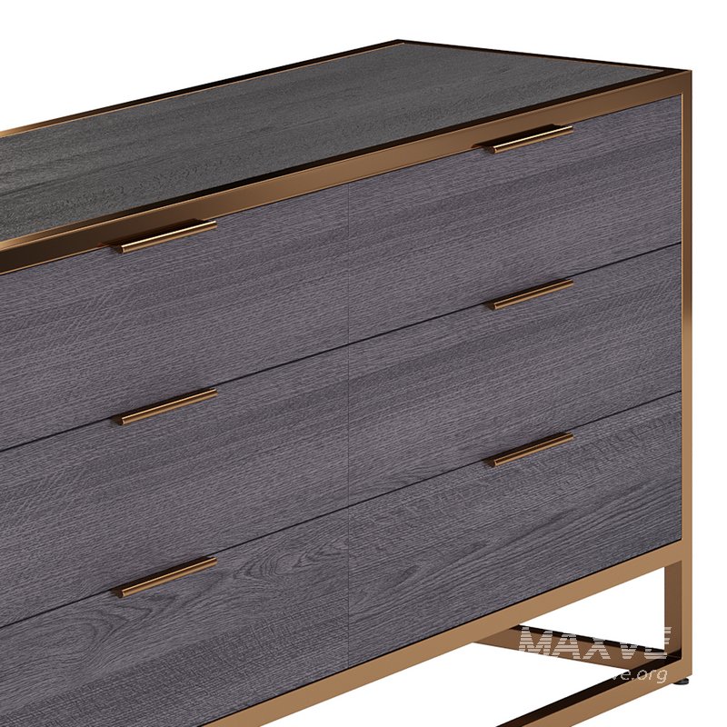 Oxford Black 6-Drawer Dresser - Image 11