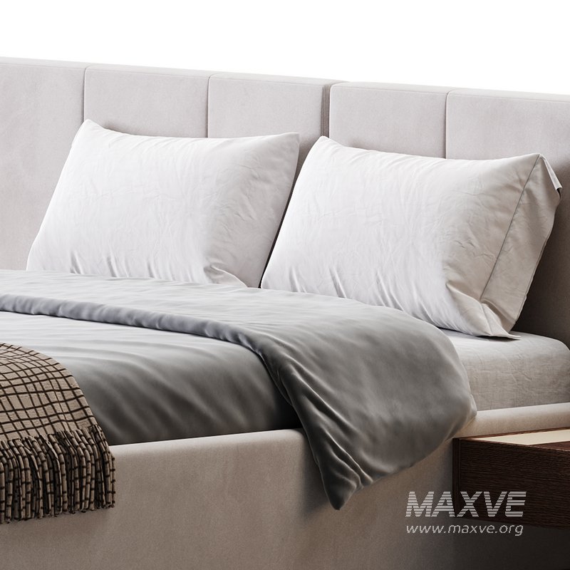 American Queen Size Bed Offered in Velvet with Floating Nightstands - Image 10