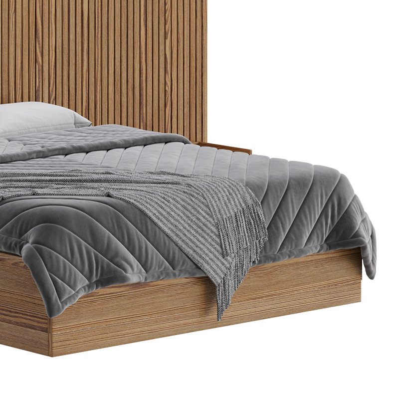 Batten White Oak King Plinth-Base Storage bed - Image 11